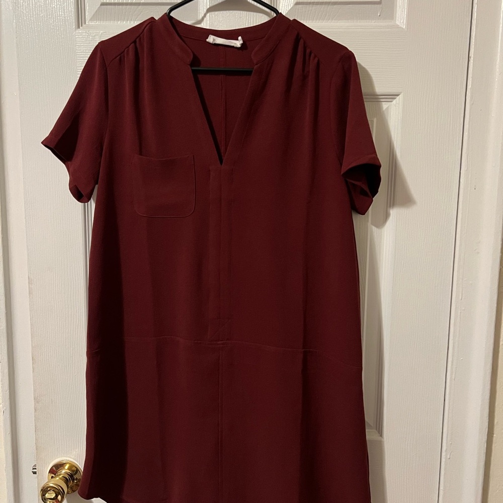 All in Favor Burgundy Dress